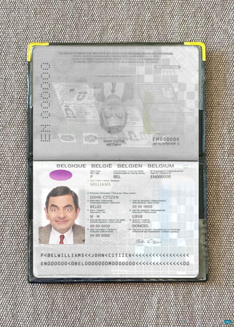 Download Belgium passport version 2 (2017 present) photo look Photoshop template